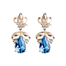 Goldene Ohrringe mit Edelstein